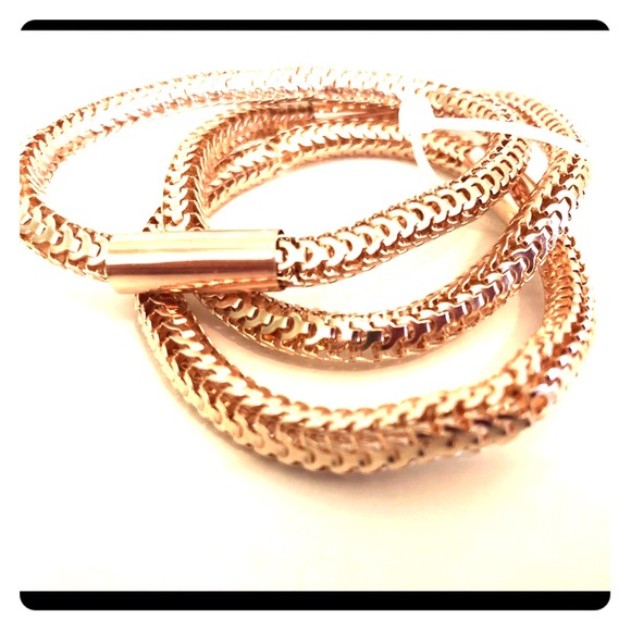 bracelets Jewelry - NEW CUTE STACK COIL ROSE GOLD BRACELETS 3pk